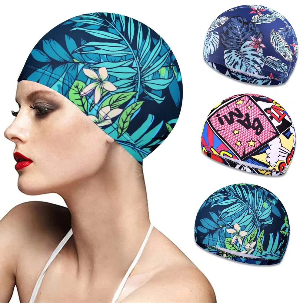 Swimming Cap Waterproof Retractable Protection Ear Long Hair Swimming Pool Bath Sports