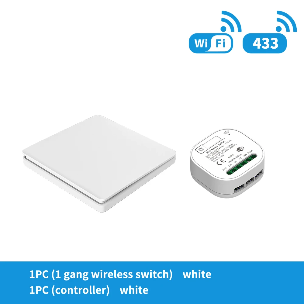 GERMA 16A WIFI Switch Smart Home Tuya App Remote Control Smart Timer Switch No Battery Light Switch Work with Google Home Alexa 