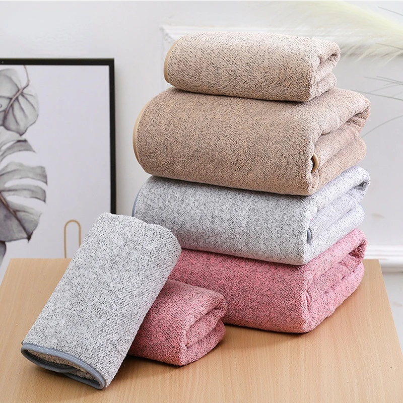 2/4 Pcs Bamboo Charcoal Coral Velvet Bath Towel For Adult Soft Absorbent  Quick-Drying Towel Home Bathroom Microfiber Towel Sets - AliExpress