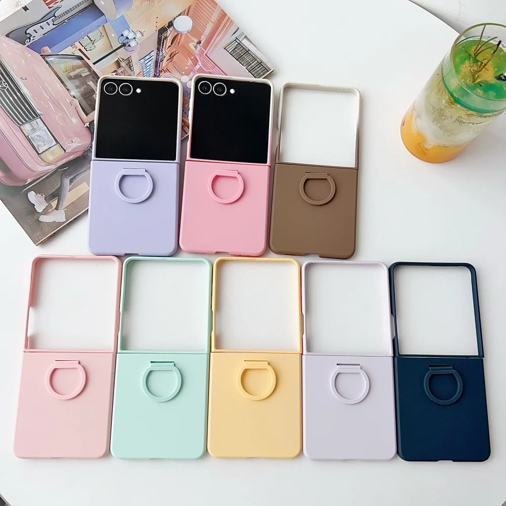 Liquid Silicone Shockproof Phone Case with Large Window and Fashion Ring Design
