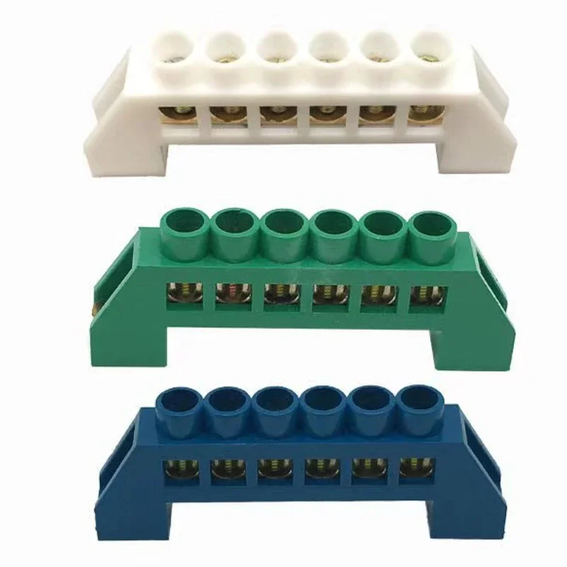 Bridge Type Zero Line Ground Bar Grounding Copper Bar Distribution Box to Zero Terminal Block Connector Earth Neutral 4-12 Hole ground bar connector
