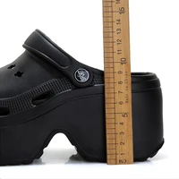 9CM Thick Women's Sandals 2024 New Summer Slippers High Heel Soft Sole Beach Garden Shoes Outdoor Waterproof Women's Hole Shoes - Image 4