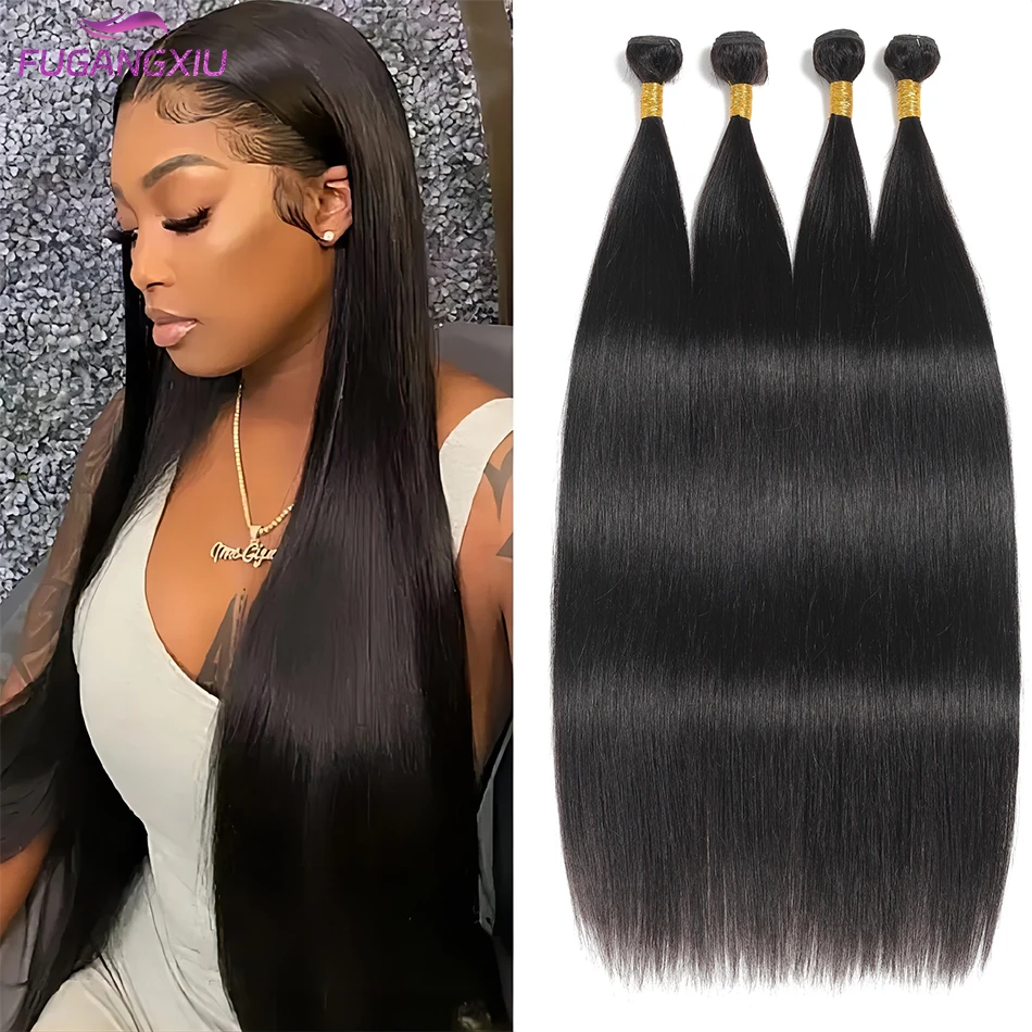 

Indian Hair Straight Human Hair Bundles Thick Straight Hair Bundles Natural Hair Weaves Extensions Can be Dyed or Bleach