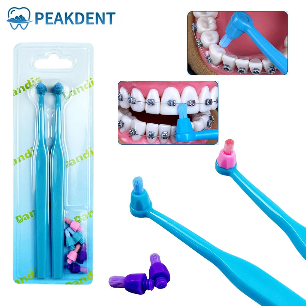 작은 헤드 싱글빔 부드러운 치아 세척 칫솔 교정용 치간 브러쉬 부드러운 모 인공치아 성인 구강 관리 도구