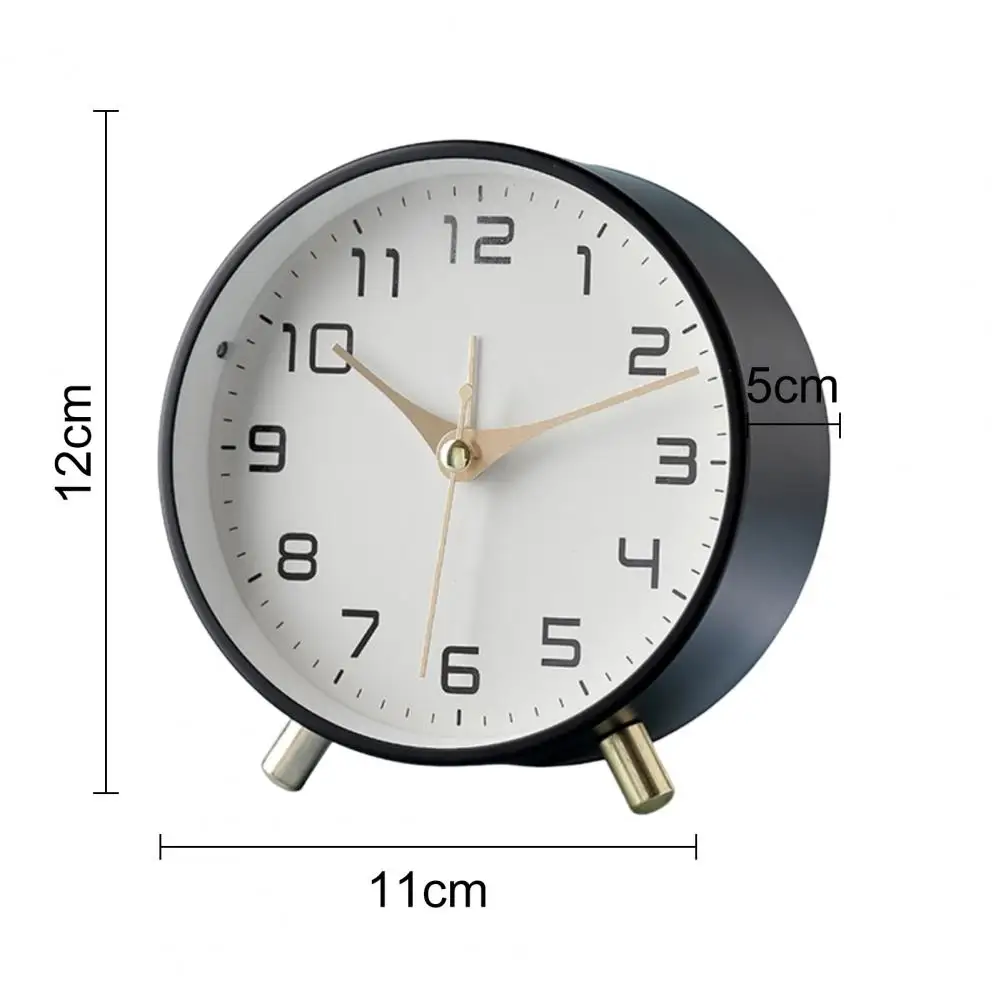 Retro Analog Alarm Clock with Night Light Battery Operated Silent Snooze Function Alarm Clock Bedroom Supplies 6