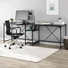 Mainstays Two-Way Convertible Desk with Lower Storage Shelf, Charcoal Finish and Black Metal Frame 2