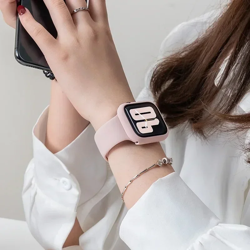 Premium Apple Watch Glass Protector, Case, and Strap Set