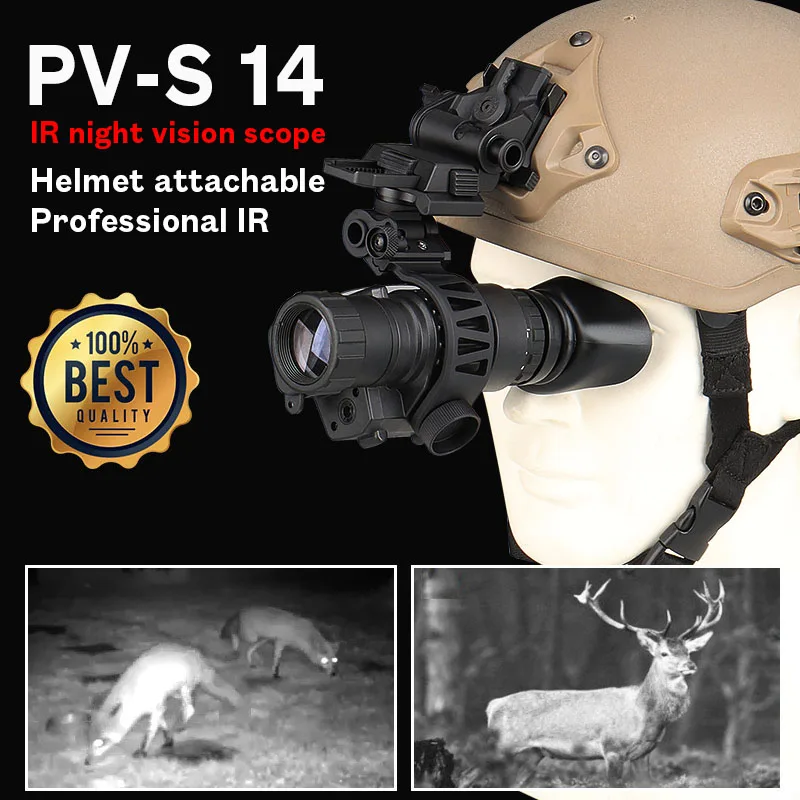 

PVS-14 Night Vision Goggle Monocular 200M Range Infrared IR NV Hunting Scope with Mount Night Vision Sights HK27-0008