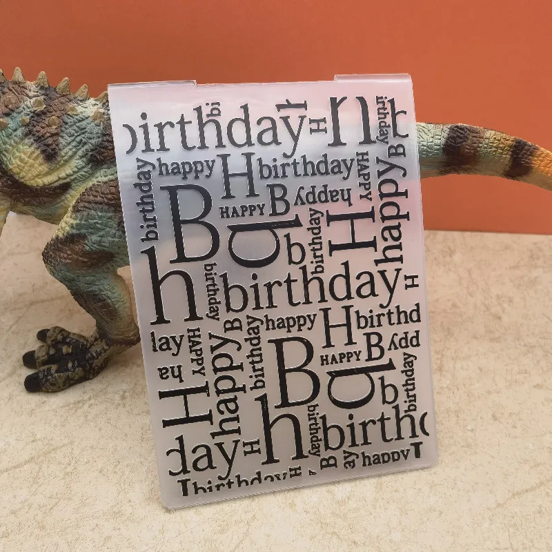 Happy birthday English letter embossing board hand embossing DIY background plate mold