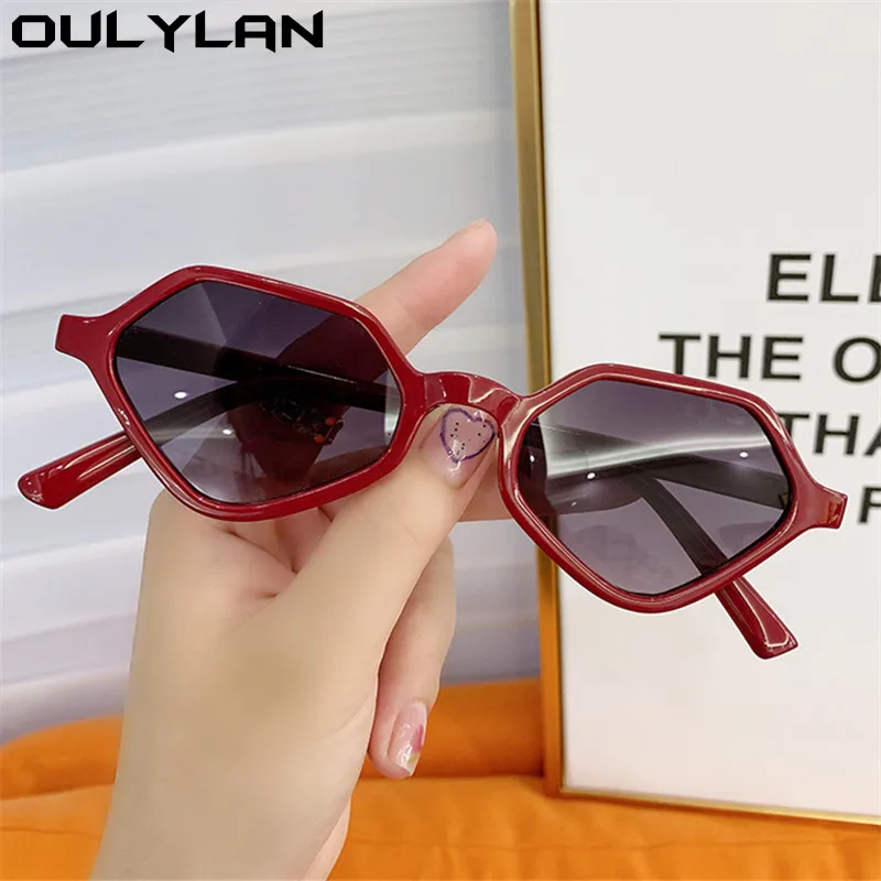 

Oulylan Vintage Irregular Sunglasses Women Men Luxury Brand Designer Small Sun Glasses Female Red Gradient Shades UV400 Goggles