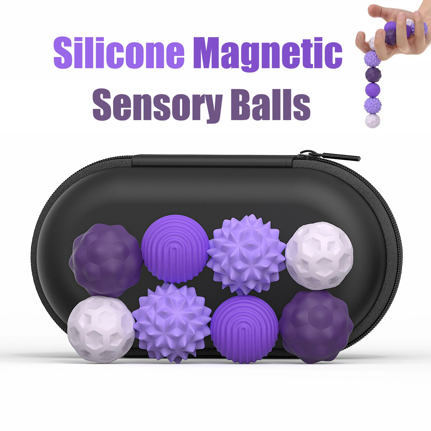 Sensory Fidget Toy Silicone Magnetic Sensory Balls Fidget Toy Worry Balls Autism Calming Fidgeting Toy Kid Adults Anxiety Relief Stress Sensory