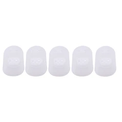 Set of 5 Multifunctional Silicone Thimbles - Breathable Finger Protection for DIY Crafts and Sewing (White)
