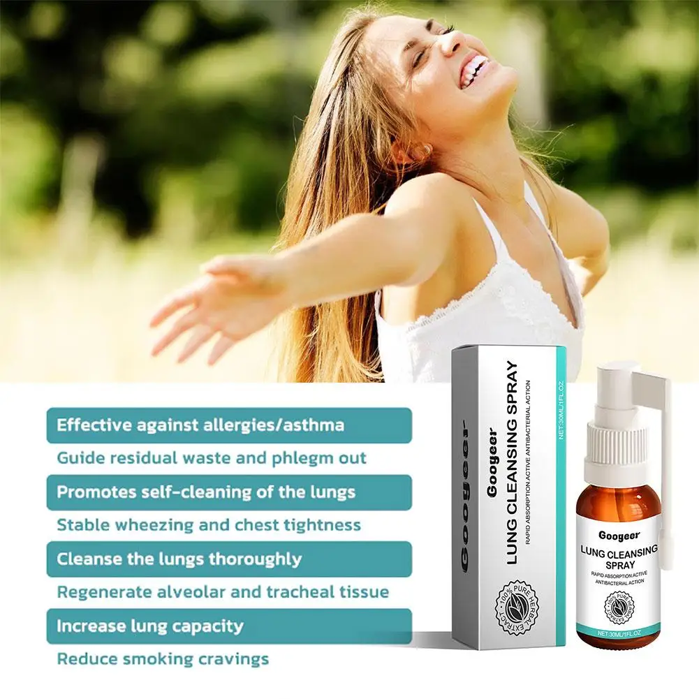 30ml Herbal Lung Cleanse Spray Smoking Sore Treatment Throat Relief Oral Care Mist herbal oral spray smoking cessation spray