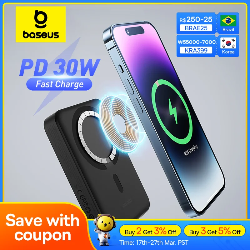 50% OFF on Baseus Magsafe Power Bank 10000mAh 30W PD Fast Charging ...