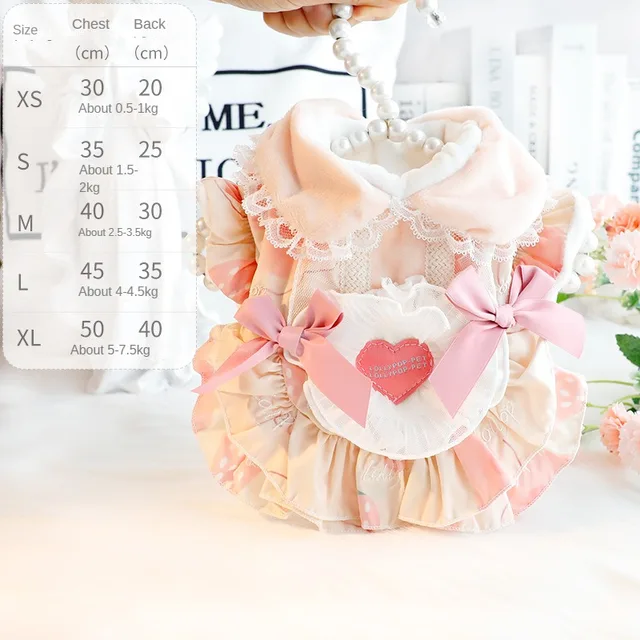 Dog Dress Puppy heart shape Winter cotton warm Clothes Clothing thickened Skirt for Small Medium Dogs Apparel Pet cat Supplies 2 Dog Dress Puppy heart shape Winter cotton warm Clothes Clothing thickened Skirt for Small Medium Dogs Apparel Pet cat Supplies 2