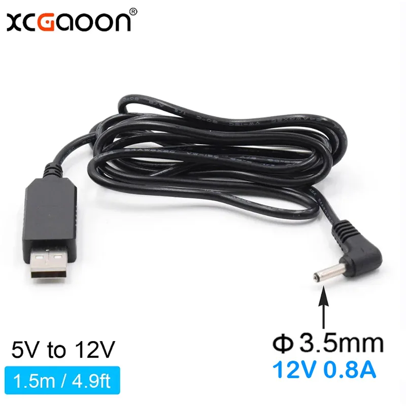 

XCGaoon USB power boost line DC 5V to DC 12V 0.8A Step UP Module USB Converter Adapter Cable Diameter 3.5mm Plug