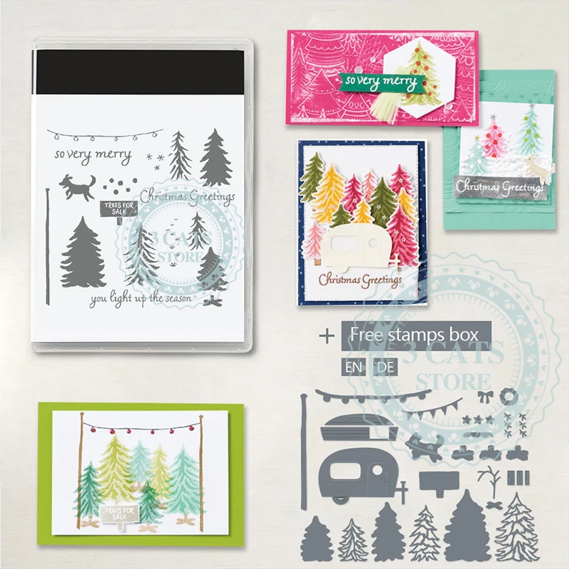 New Christmas Tree Clear Stamps And Metal Cutting Dies For Handmade Diy