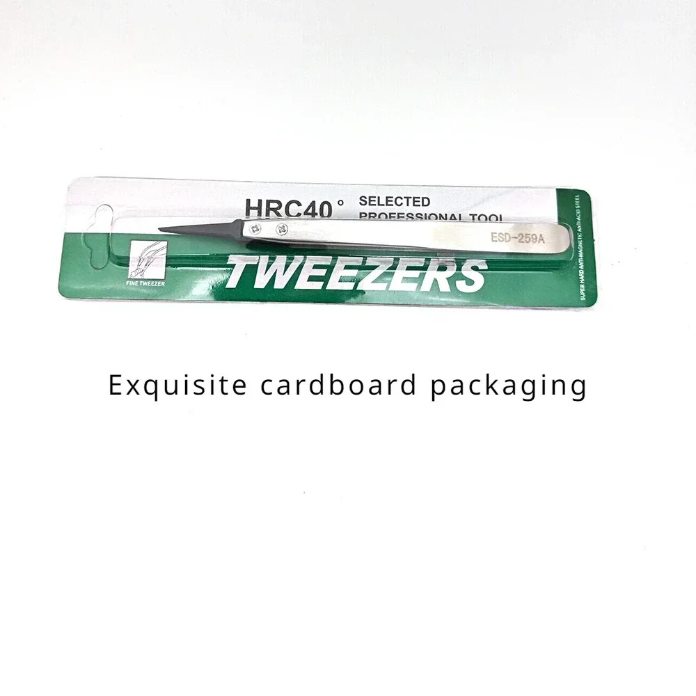Watch Tweezers For Watch Hands Installation Work Straight Elbow ESD-259 ESD-259A ESD-7A Handle Stainless Antistatic Plastic 1PC