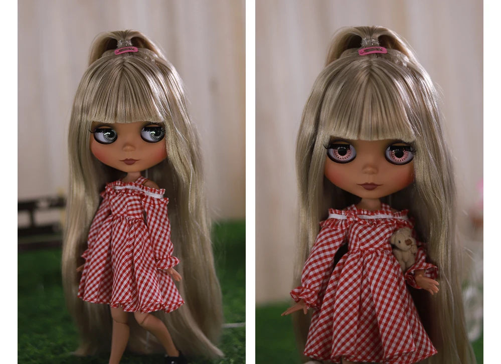 Neo Blythe Doll Red Check Dress 2