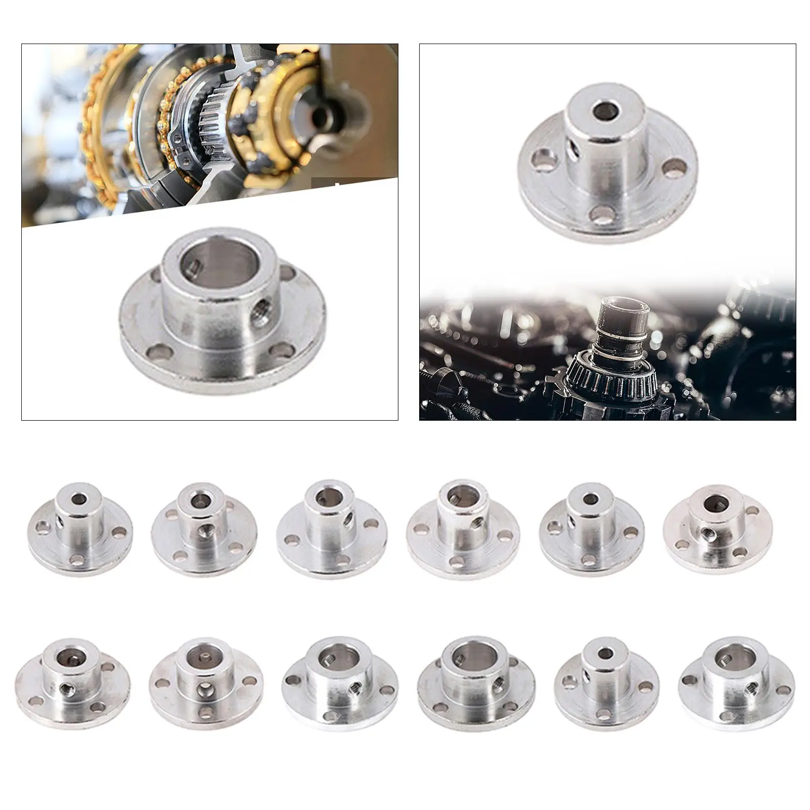 Rigid Flange Coupling Shaft Coupler Shaft Connector Rigid Shaft Coupler Flange Coupling Flange Shaft Coupling Durable Replacement Motors High Hardness Guide Shaft Support Rigid Metal Coupler