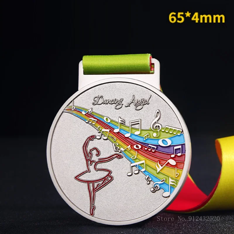 Customizable Logo Metal Medal, Singing and Dancing Medal, Gold and Silver Bronze, Competition Awards, Home Decoration, 3Pcs