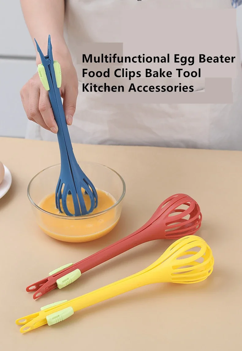 Description Picture 2 of itemMultifunctional Egg Beater Whisk Milk Pasta Tongs Food Clips Mixer Manual Stirrer Kitchen Cream Bake Tool Kitchen Accessories