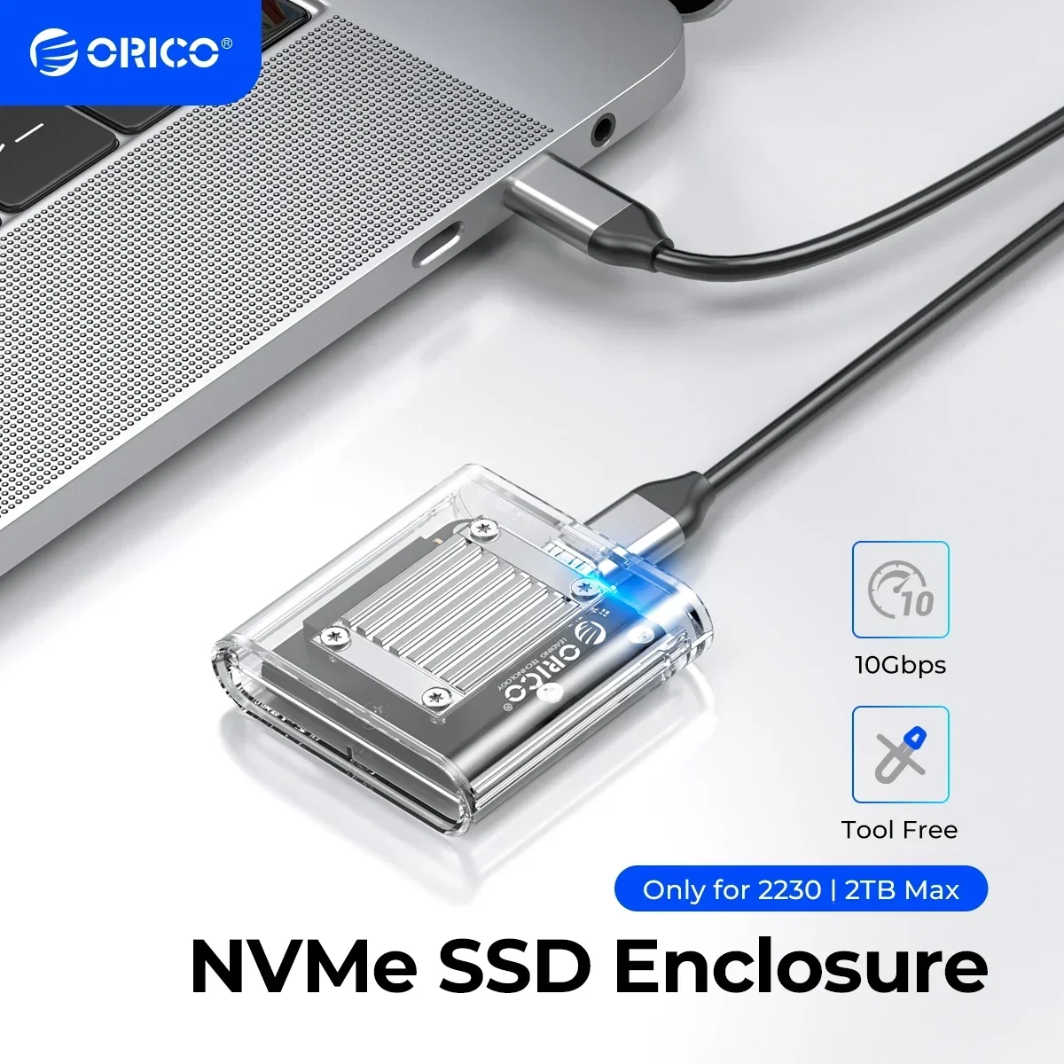 M.2 NVMe To USB Adapter - External SSD Reader 10Gbps For NVMe & SATA Drives