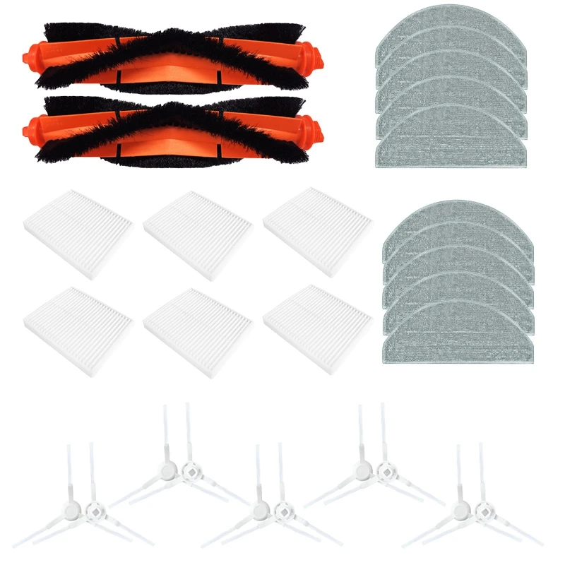 

Аксессуары для Xiaomi E10 E12, основная боковая щетка, НЕРА-фильтр, швабра