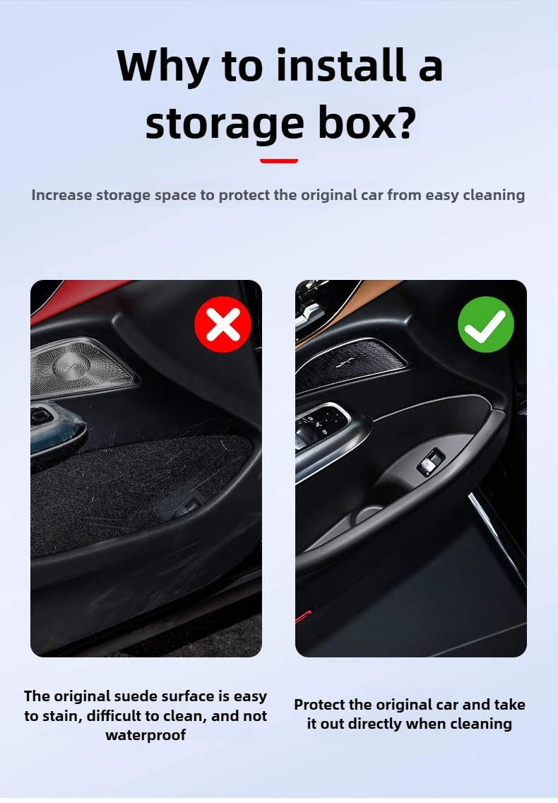 E-Class 260L 300L 2024-2025 Car Door Side Storage Box Front/Rear Side TPE Door S