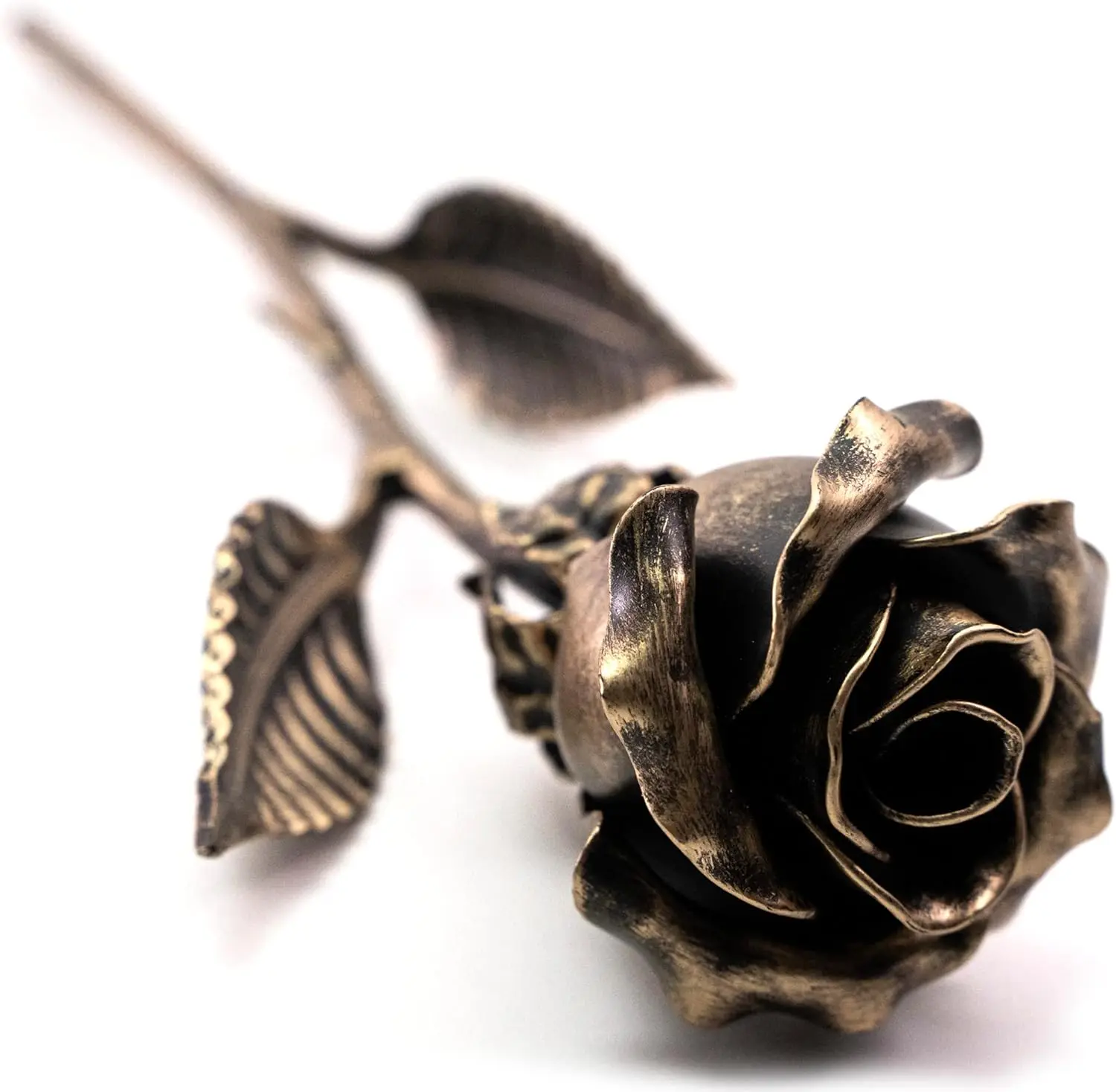 

Bronze Metal Rose - Solid Gift of Everlasting Love - 8th 19th Wedding for Her Guizos para artesanato de metal Brass bells Bells