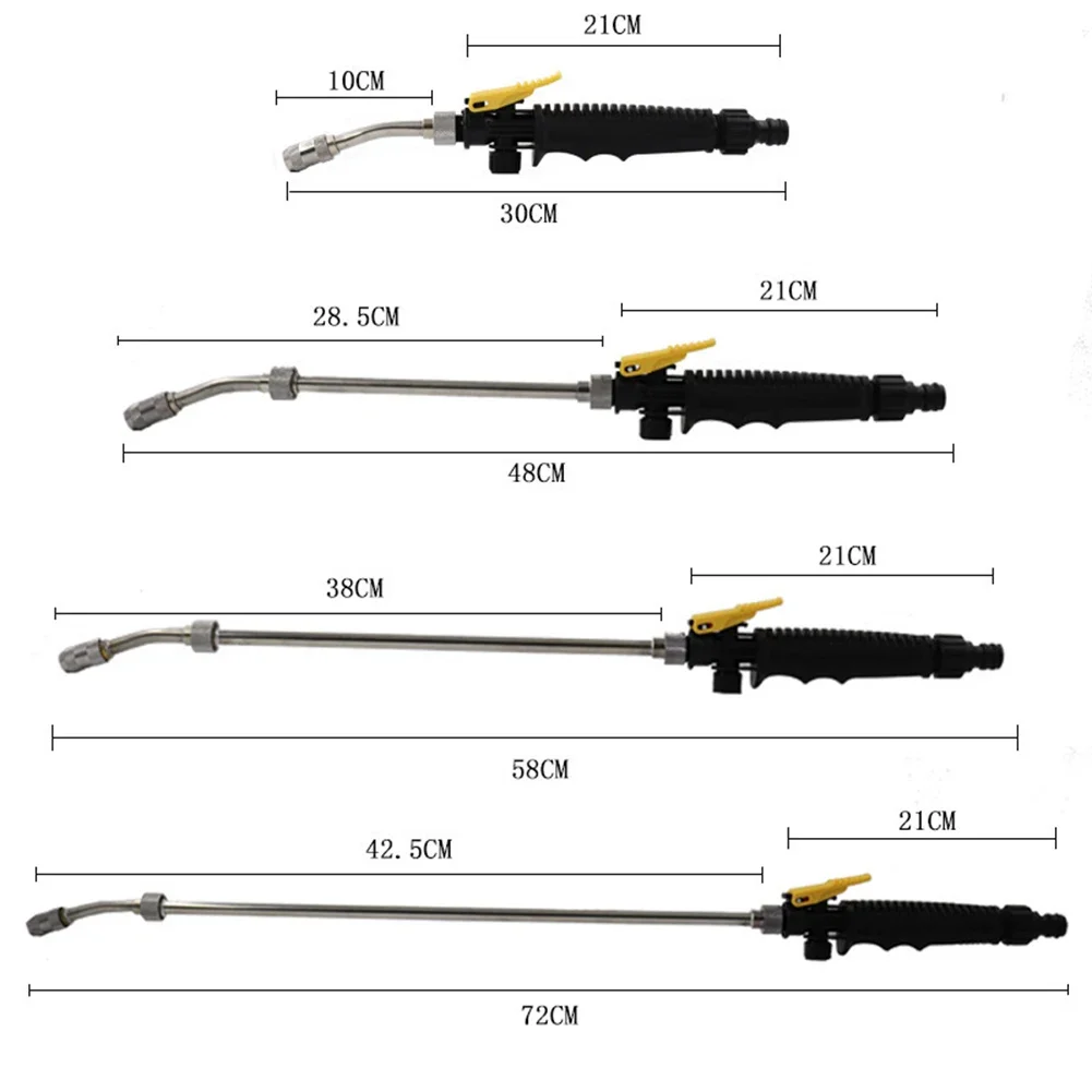 High Pressure Water Gun Metal Water Gun Jet Garden Washer Hose Wand Nozzle Sprayer Watering Spray Sprinkler Cleaning 28-72cm water gun pressure washer gun high pressure gun high pressure washer nozzle