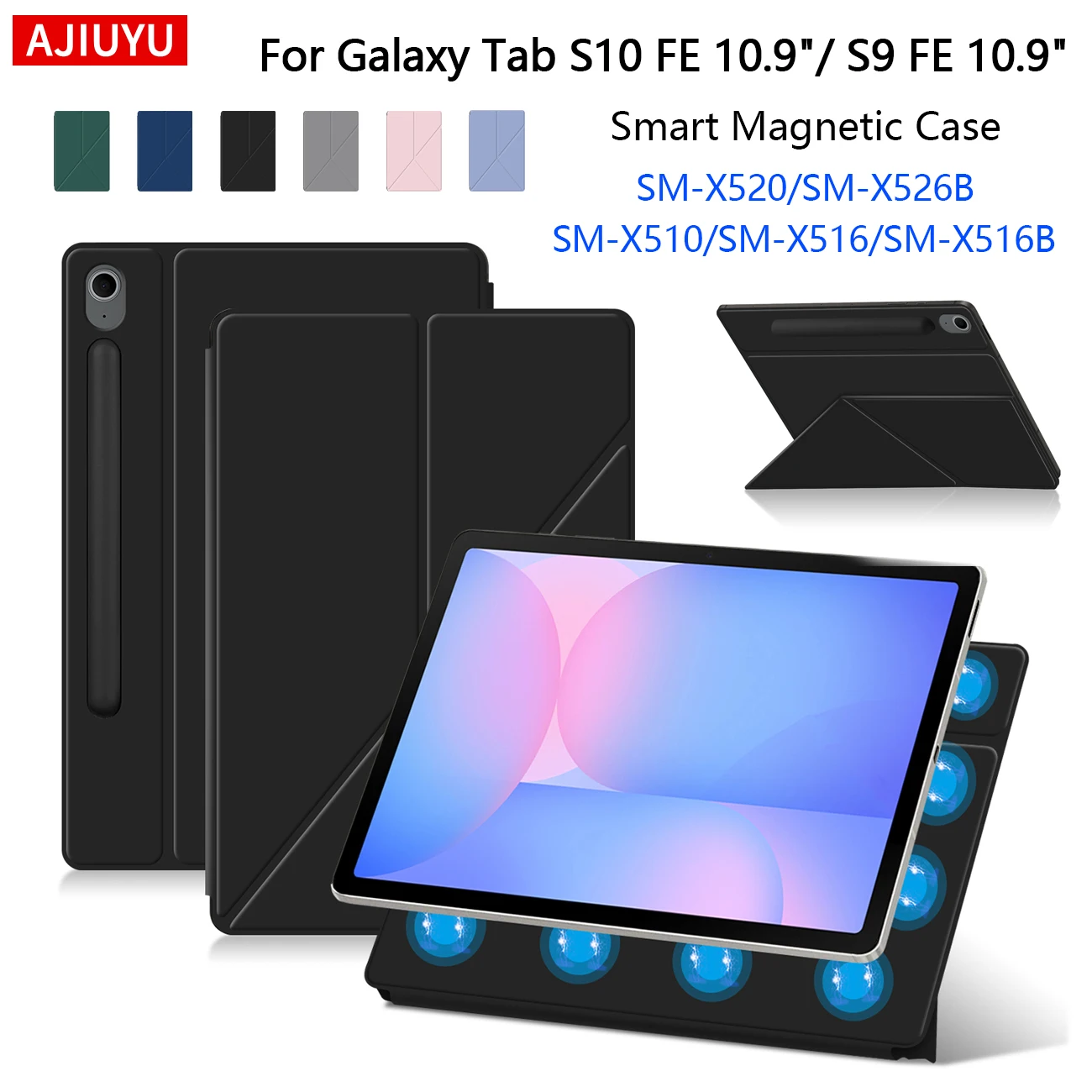Premium Magnetic Smart Tablet Cover with Stand, 10.9-Inch Sleeve