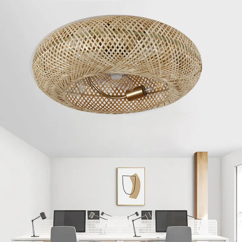 Ventilatore A Soffitto In Rattan Con Luce LED E Telecomando: Nero Opaco, 50cm, Motore DC Silenzioso, Dimmabile