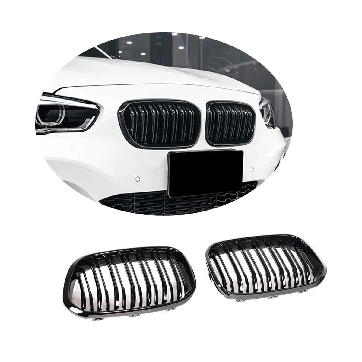

Front Bumper Kidney Grille Radiator Guard Grill Accessories for BMW 1 Series F20 F21 2015-2017 116I 118I 120I 125I LCI