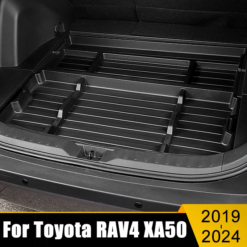 

Гибридный коврик для багажника автомобиля Toyota RAV4 XA50, 2019, 2020, 2021, 2022, 2023, 2024, из АБС-пластика, водонепроницаемый коврик для хранения в багажнике