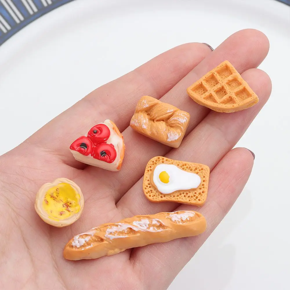 Jewelry Making Accessories Model Phone Decoration Mini Bread Simulation Food Dollhouse Miniature Breakfast Food Play