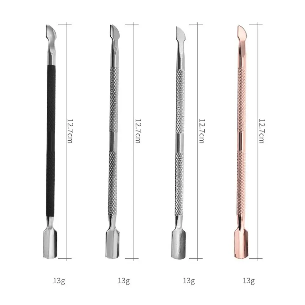 Stainless Steel Double Head Steel Push Remove Phototherapy Glue Dead Skin Remover Nail File Double Push Spoon Pusher