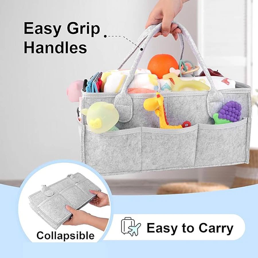 Diaper Bag 1Pc Diaper Organizer-Baby Felt Diaper Bag-Foldable Mommy Bag-Mother & Baby Storage Bag-Neutral Baby Products For Newborns
