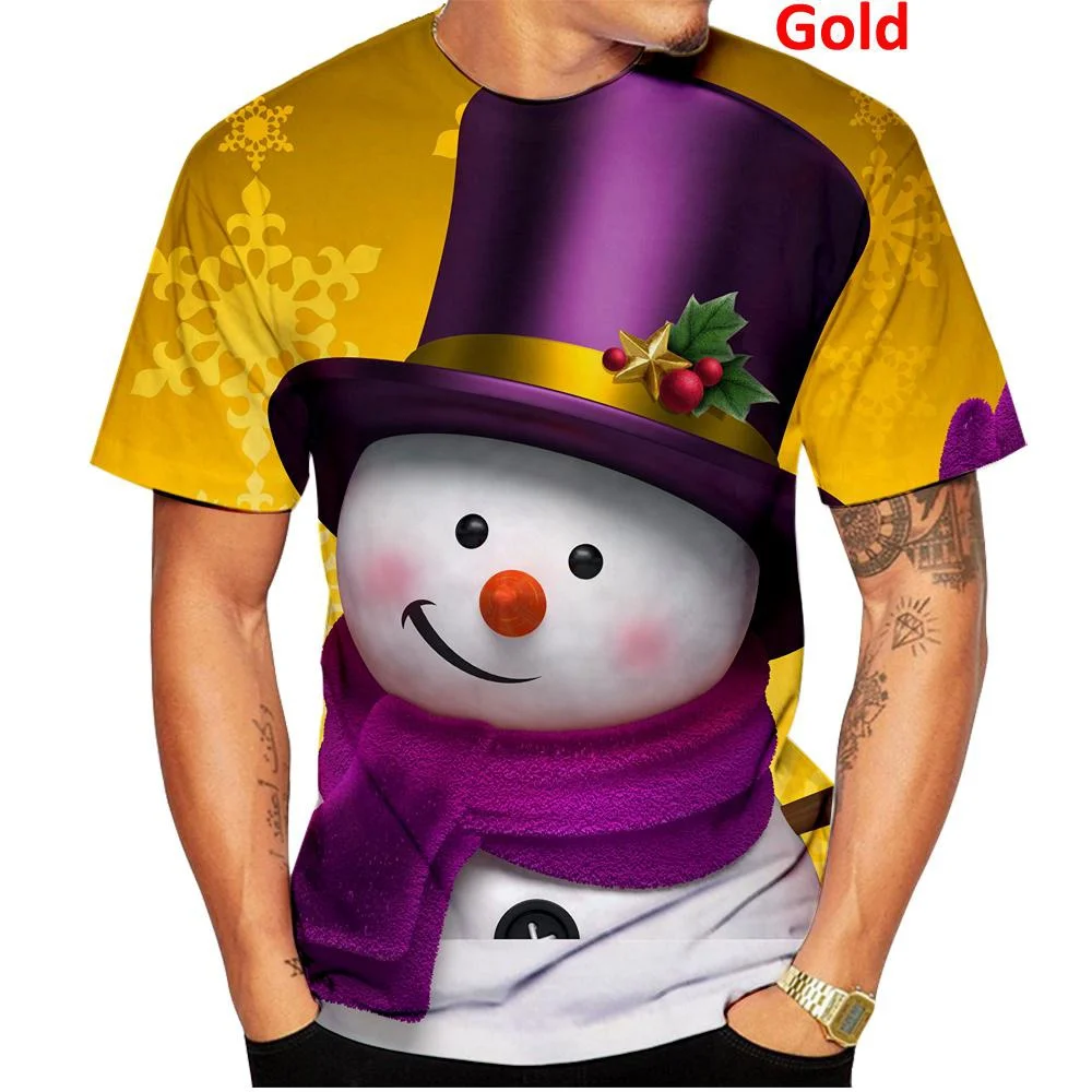 Santa Claus Tshirt Fashion Personality Funny 3d Printed Christmas Tshirt For Men And Women T