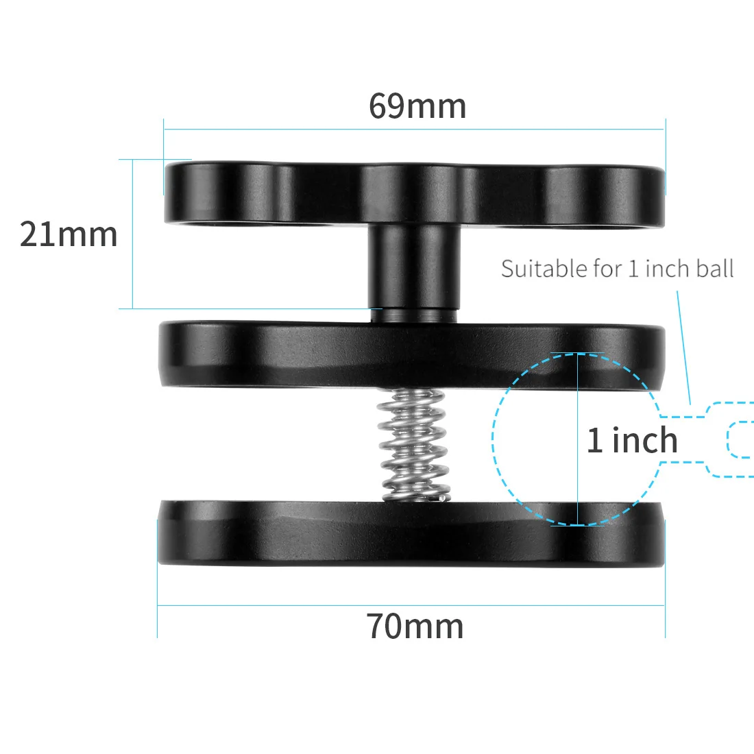 알루미늄 CNC 1 볼 헤드 버터 플라이 클립 다이빙 라이트 암 클립 어댑터 브래킷 홀더 Gopro DJI 액션 SLR 카메라 수중