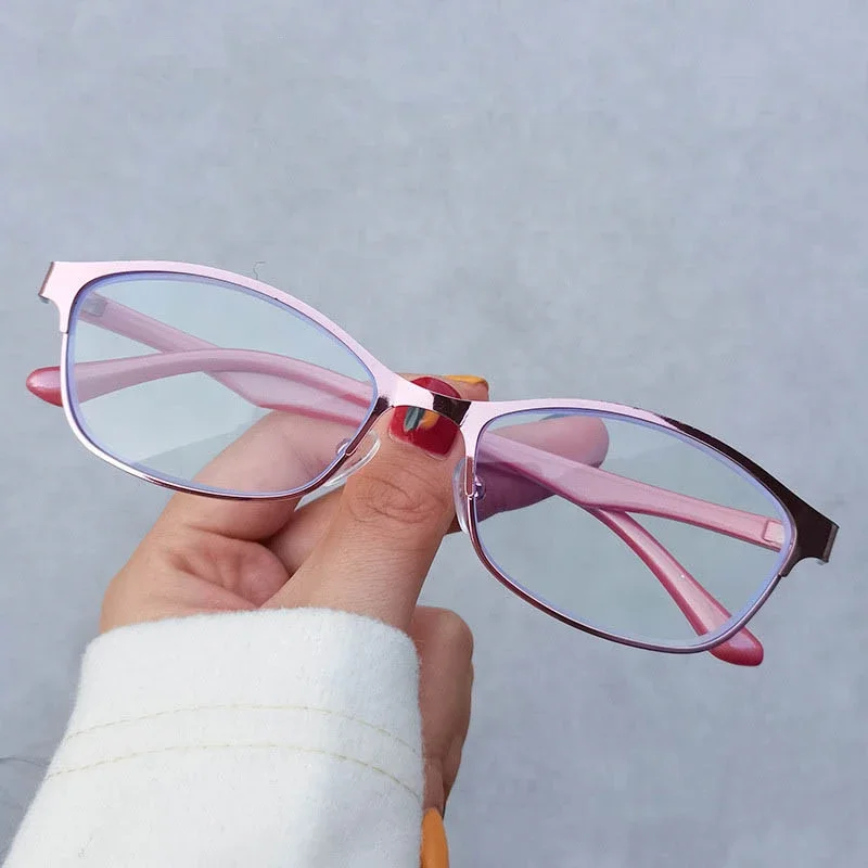 

2022 Anti Blue Light Reading Glasses Women Elegant Vintage Frame Far Sight Computer Glass Men Prescription Eyewear Diopter +4.0