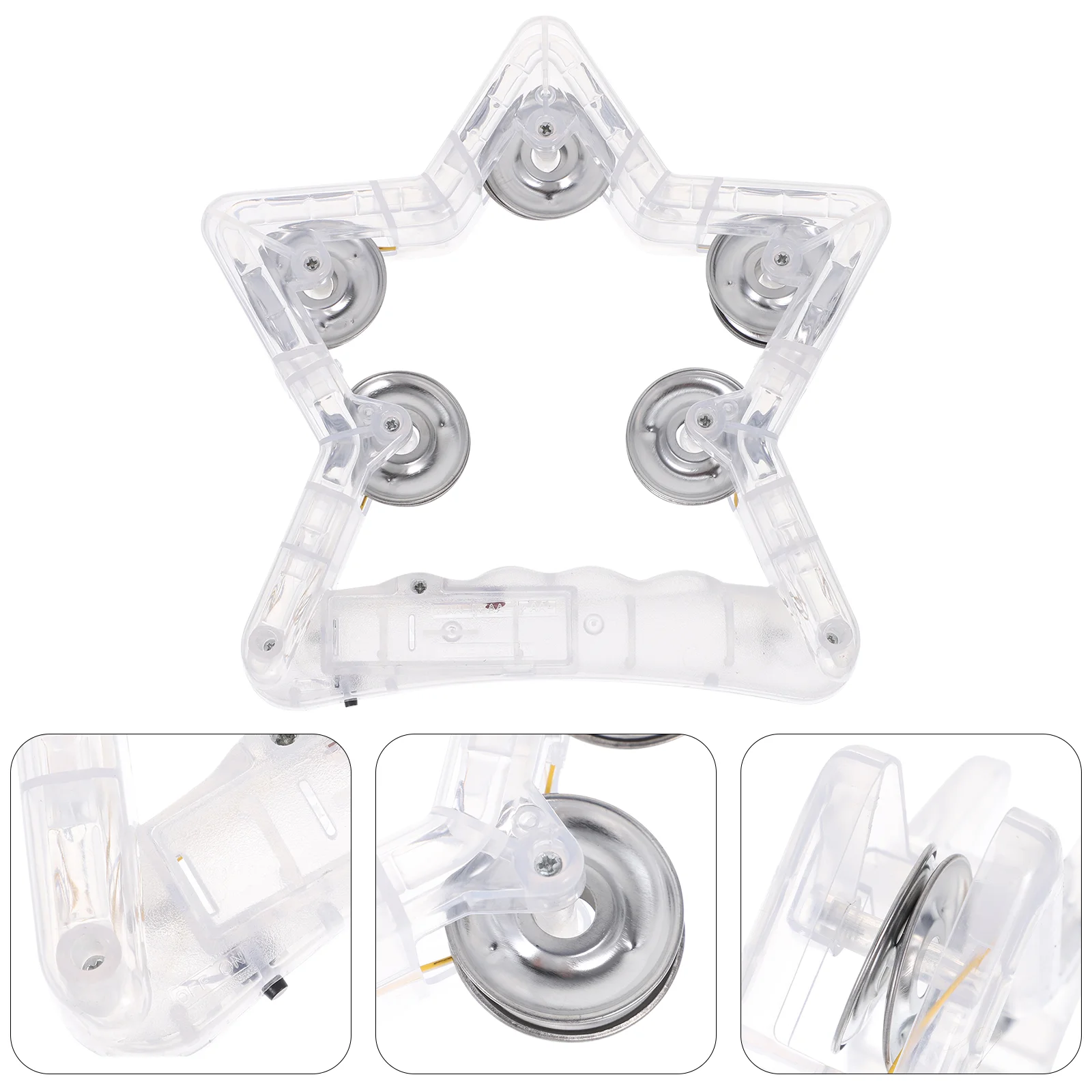Five Pointed Star Flashing Rattle Light Up Tambourines Musical Instruments LED Tambourine Percussion Toys For Party