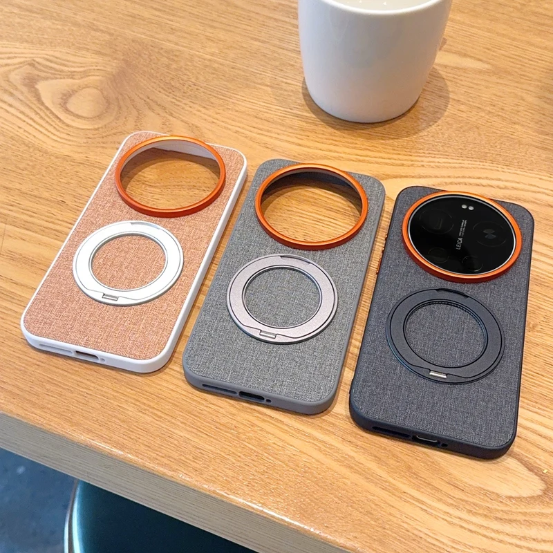 Luxury Cloth Ring Stand Magnetic MagSafe Protective Back Cover