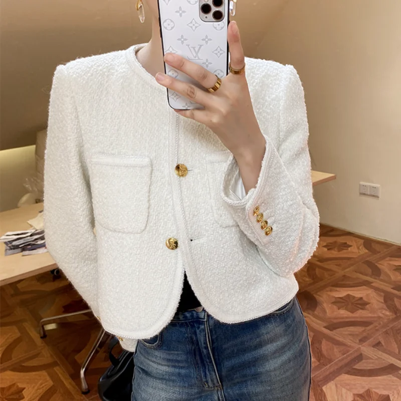 

Solid color Single Female Full Sleeve Jacket 2021 Autumn Women Korean Stylish Loose Short jacket