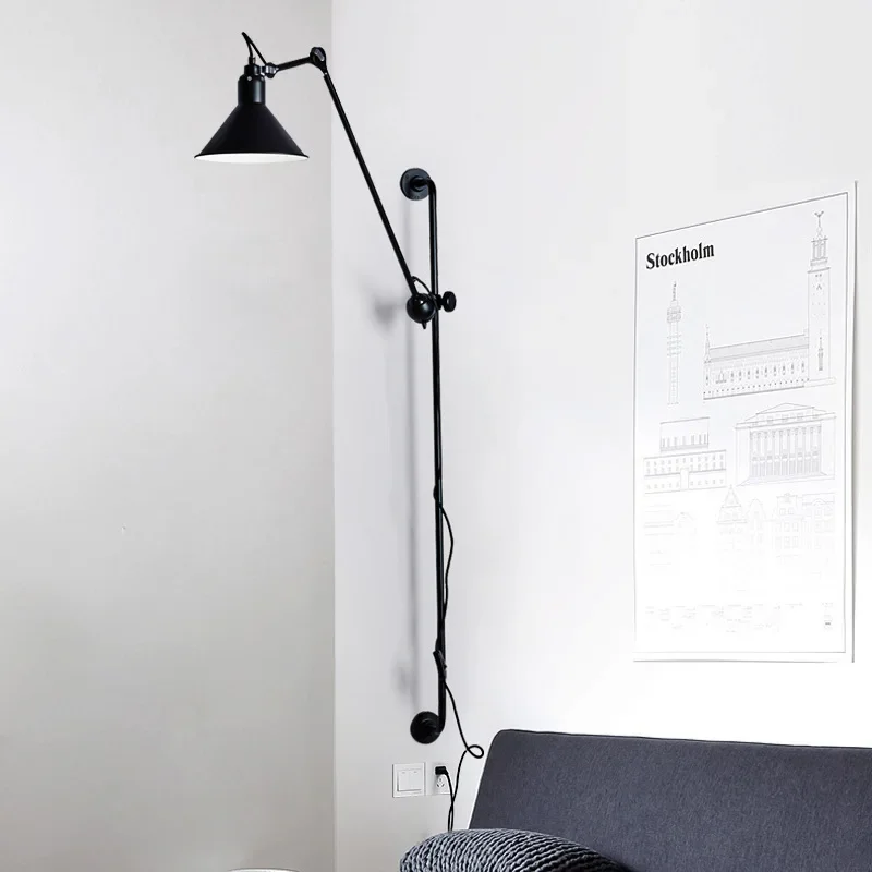 Wall Lamp Modern Designer Home Indoor Decor Long Arm Rotatable for Bedroom Living Room Study Room