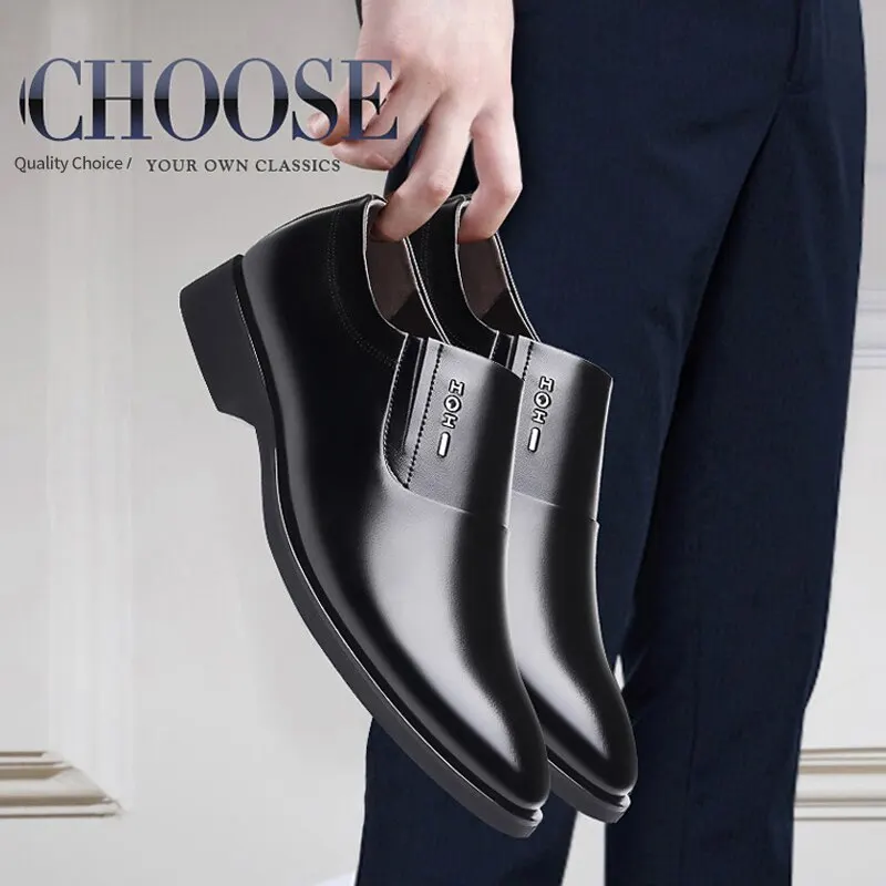 Men Business Dress Leather Shoes Spring Autumn Leisure Genuine Leather