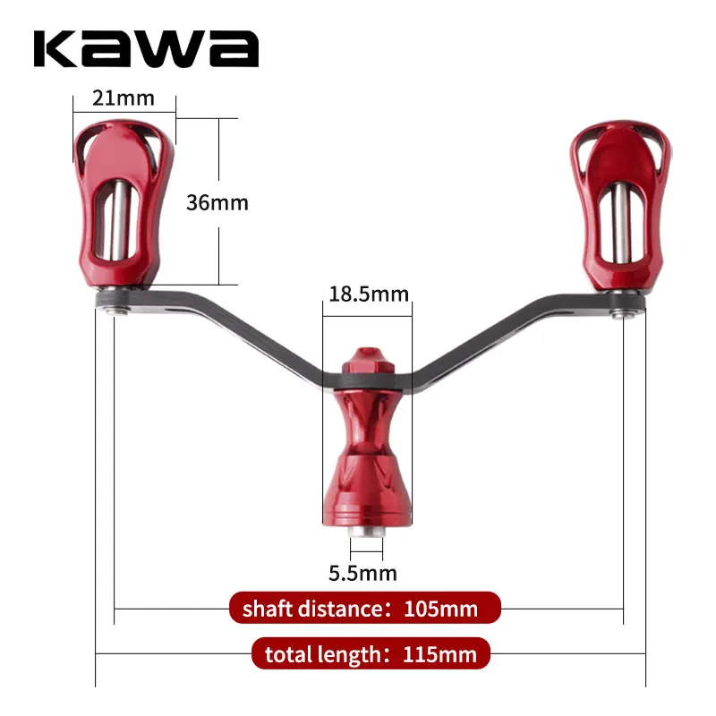 Kawa New Fishing Reel Handle Rocker With Carbon Knob For Shimano/Daiwa Type  Reel Shaft Center To CenterLength 105mm Fishing DIY