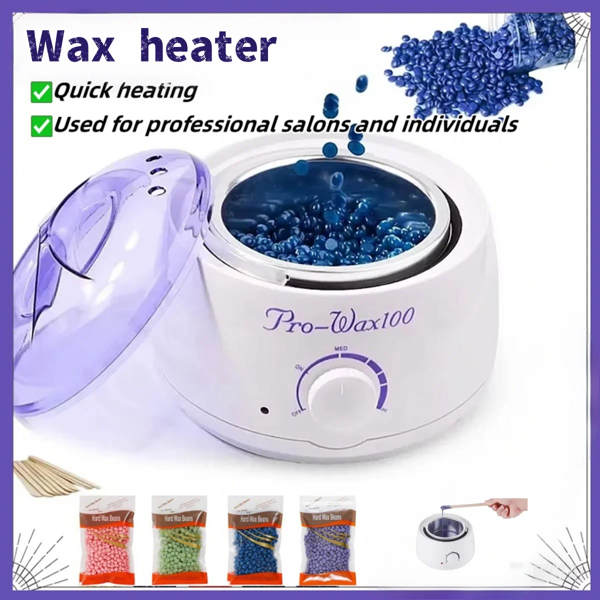 Smart wax bead heater for professional salons and personal use 500cc fast heating high-quality hair removal wax therapy machine