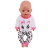 Kawaii Animal Pattern Doll Clothes Set For 43cm Born Baby Doll,18 Inch American Doll Girl's Toys,Birthday Christmas Gift 3