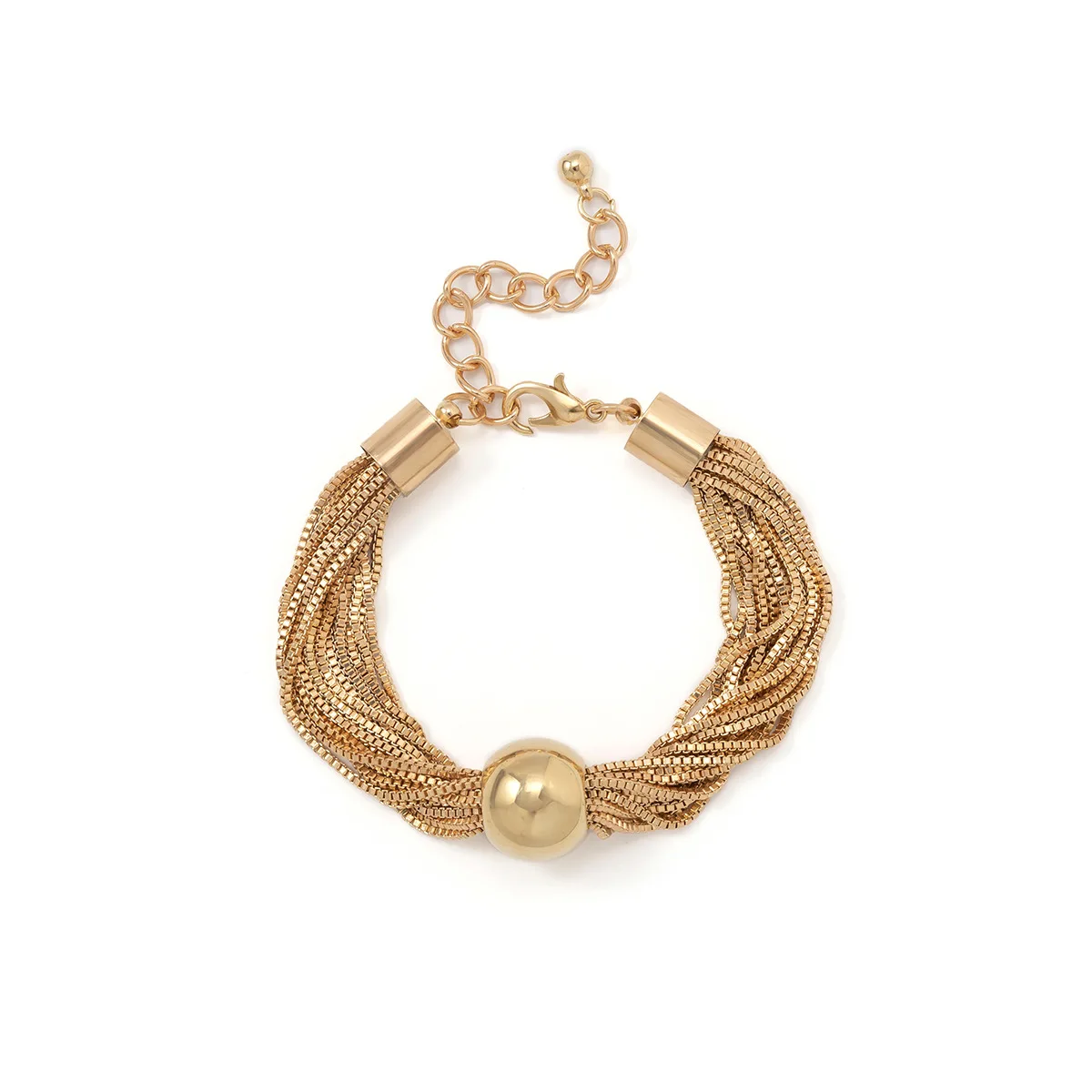 

Golden Metal Ball Chain Toggle Clasp Necklaces Mixed Linked Circle Necklaces for Women Minimalist Choker Necklace Hot Jewelry